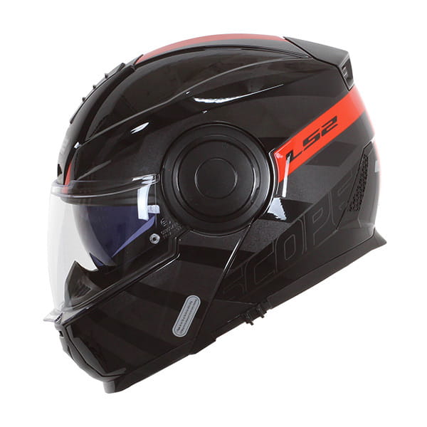 LS2 FF902 Scope Hamr Gloss Black Titanium Red Helmet - Image 4