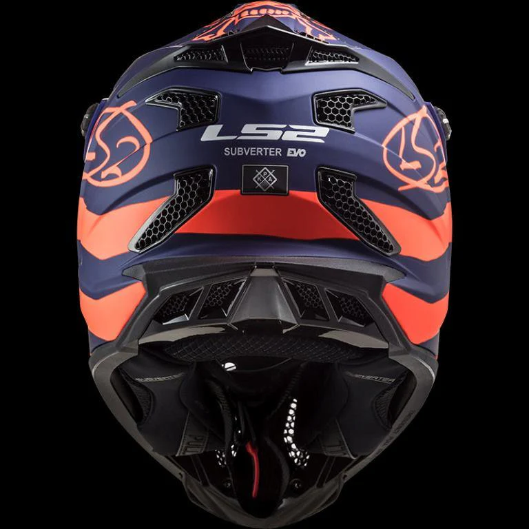 LS2 MX700 Subverter Evo Cargo Gloss Blue Fluo Orange Helmet - Image 6