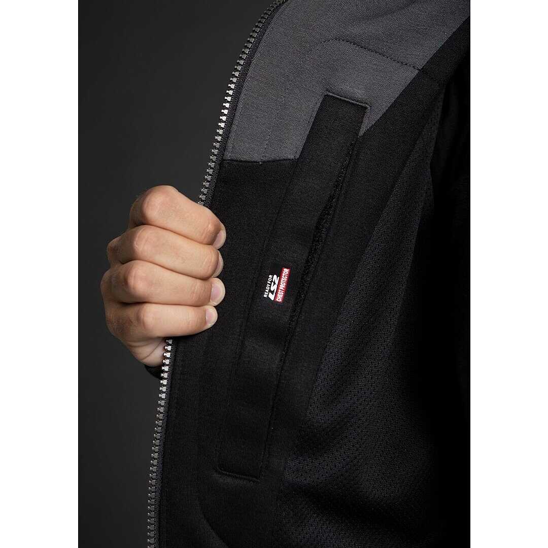 LS2 Jacket Throttle Man Jacket Black Dark Grey - Image 4
