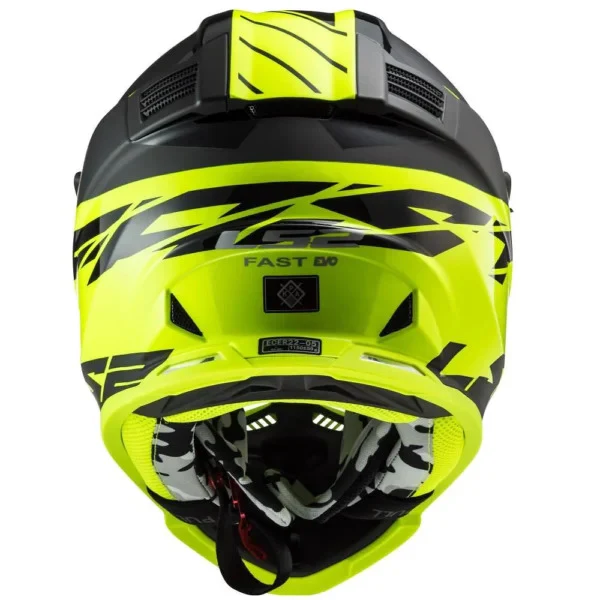 LS2 MX437 Fast Evo Roar Matt-gloss Black Hi-vis Yellow - Helmet - Image 3