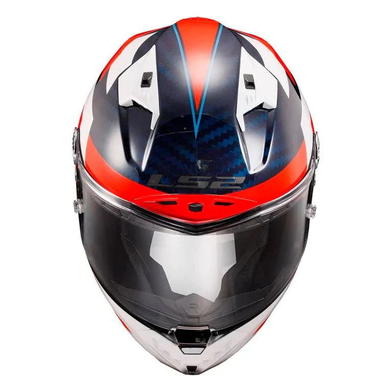 LS2 MX701 Explorer Carbon Focus Gloss Blue White Red - Helmet - Image 3