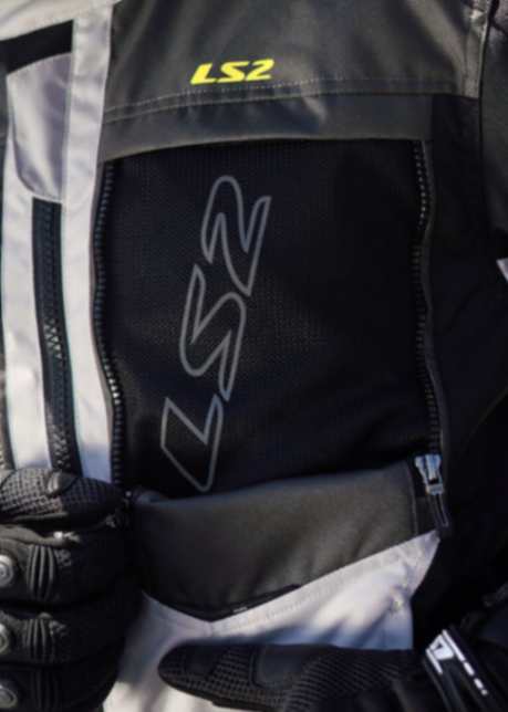 LS2 Norway Riding Jacket - Black Grey Yellow - Image 3