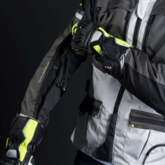 LS2 Norway Riding Jacket - Black Grey Yellow - Image 6
