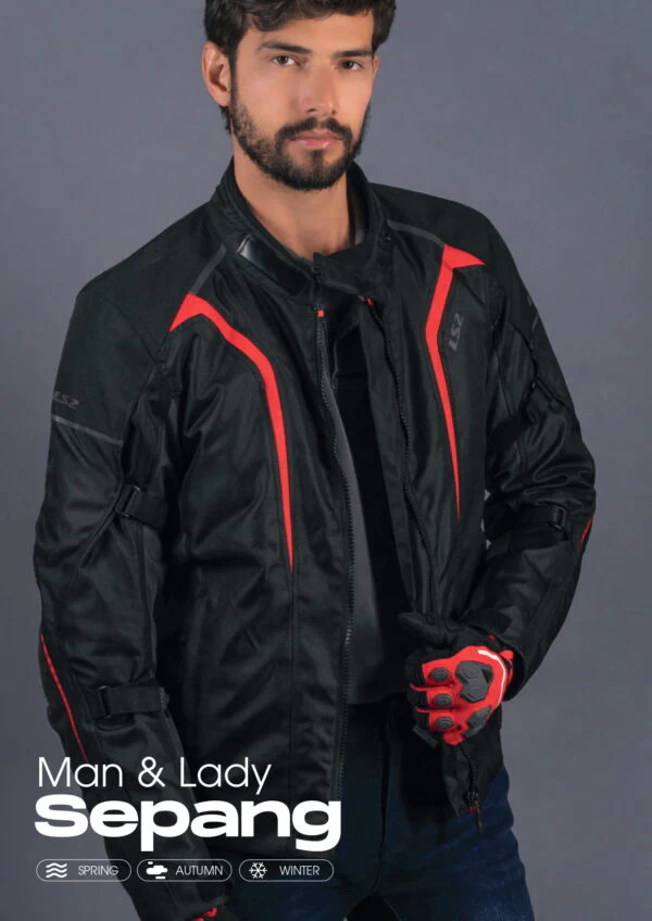 LS2 SEPANG Riding Jacket - Black Dark Grey - Image 3