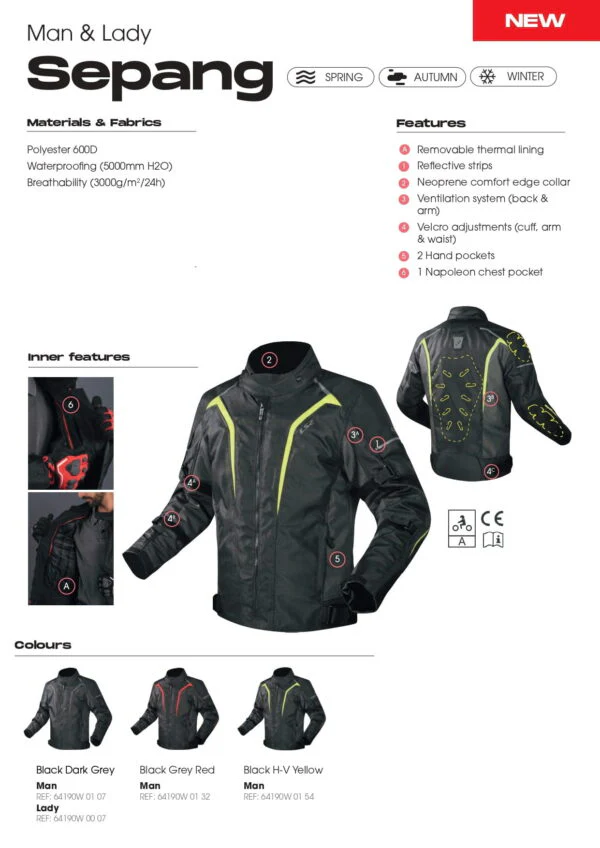 LS2 Sepang Back Grey Yellow Jacket - Image 3