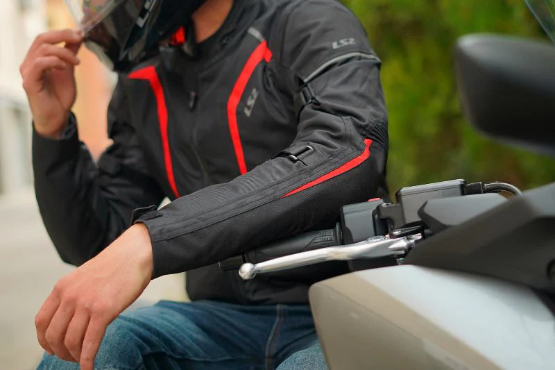 LS2 SEPANG Riding Jacket (Black Grey-Red) - Image 2