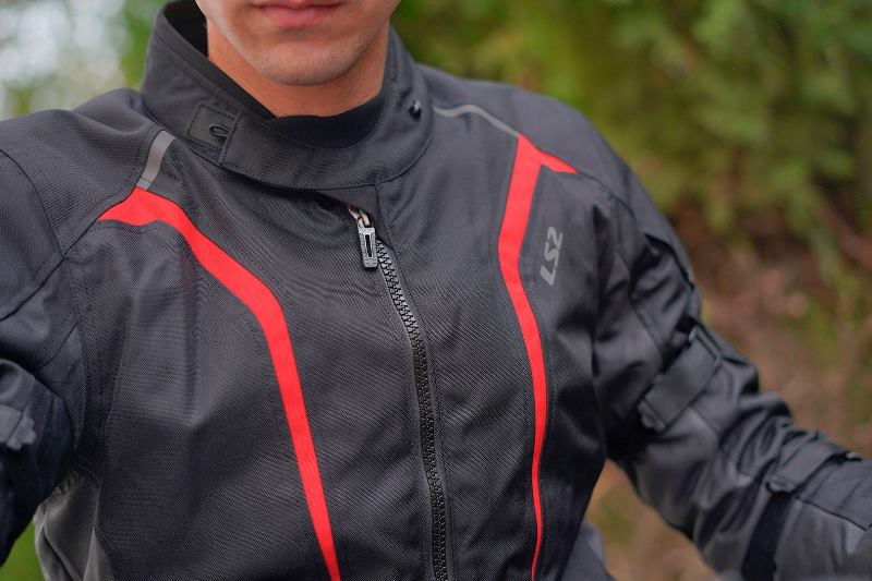 LS2 SEPANG Riding Jacket (Black Grey-Red) - Image 6