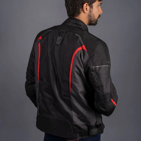 LS2 SEPANG Riding Jacket (Black Grey-Red) - Image 8