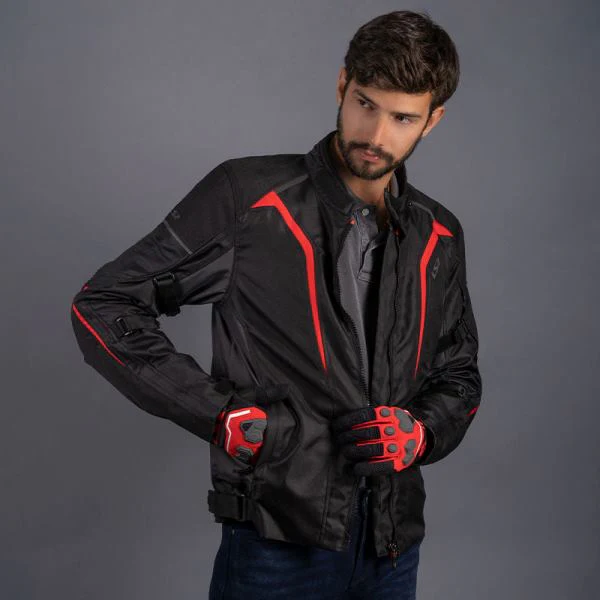 LS2 SEPANG Riding Jacket (Black Grey-Red) - Image 9