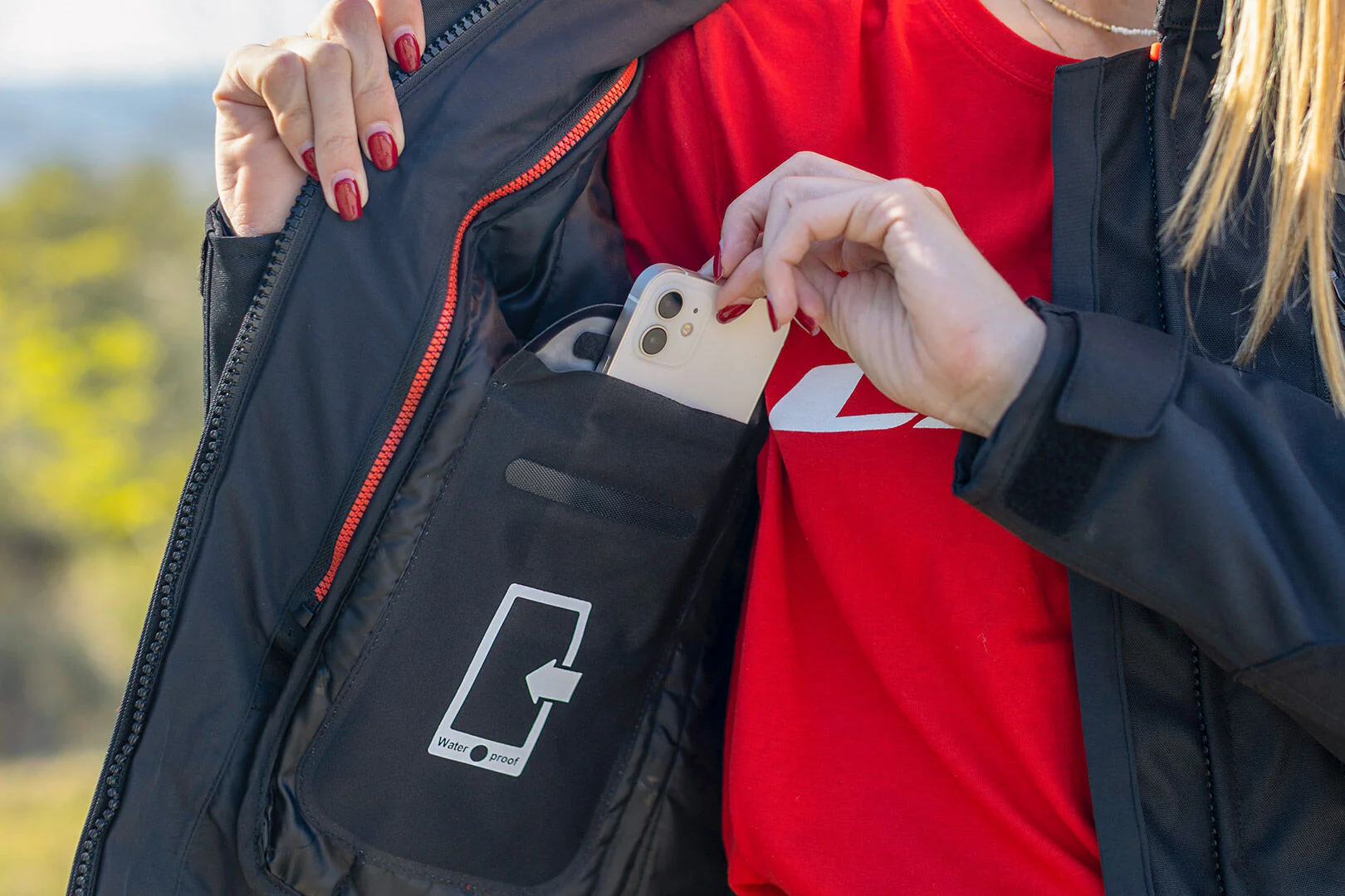 LS2 Serra Mesh Black Red Jacket - Image 5