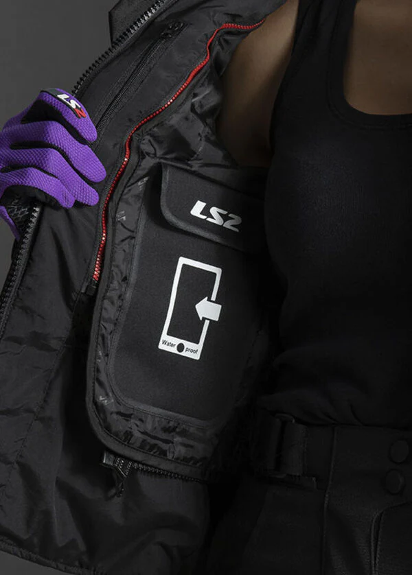 LS2 Serra Mesh Black Red Jacket - Image 7