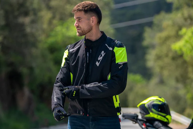 LS2 Zoom Man Jacket Black Red - Image 3