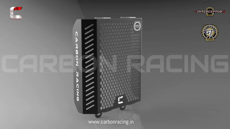 Matt Black Premium Radiator Guard for GT 650 and Interceptor 650 - Carbon Racing - Image 3