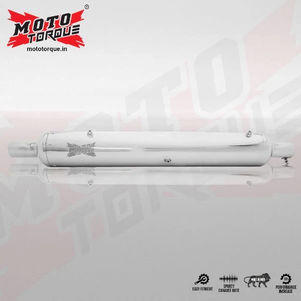 Moto Torque Chrome Platted Performance Exhaust-Replica - Chrome (BS6)-EXHAUST-00022 - Image 2