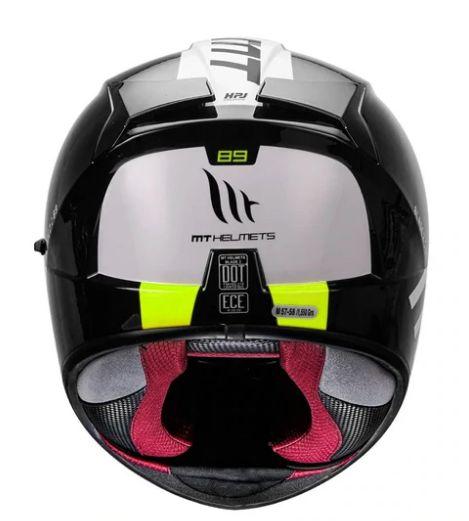 MT Blade 2SV 89 Motorcycle Helmet Flourescent Yellow Matt - Image 3