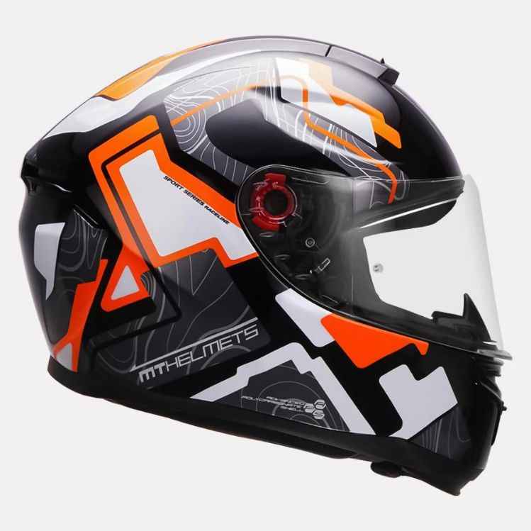 MT Helmet Hummer Code Gloss Flourscent Orange - Image 3
