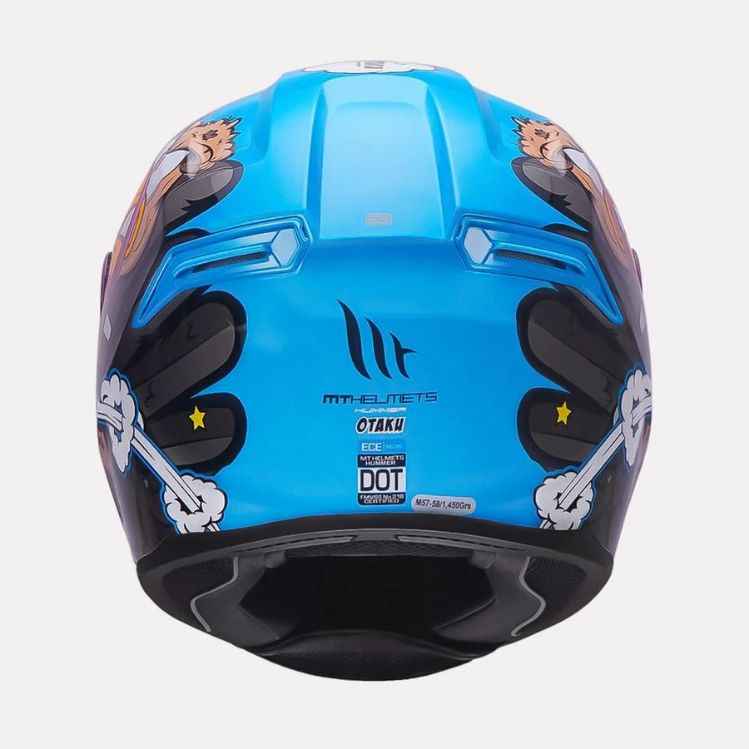 MT Helmet Hummer Otaku Gloss Blue - Image 3