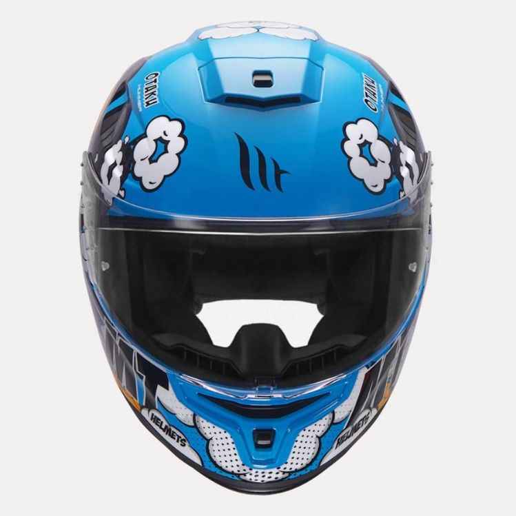 MT Helmet Hummer Otaku Gloss Blue - Image 4