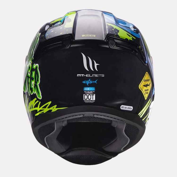 MT Helmet Hummer Shark Gloss Fluorescent Yellow - Image 5