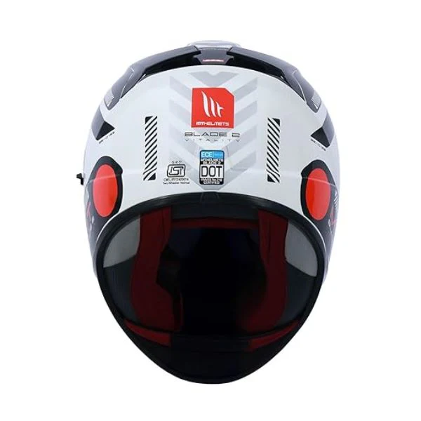 MT Helmets Blade 2 SV Vitality A5 Matt White Black Red - Image 4