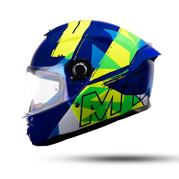 MT Helmets Hummer S Monti C17 Matt Blue Neon Yellow