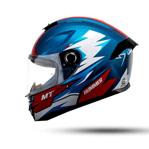 MT Helmets Hummer S Shine C7 Gloss White Blue Red