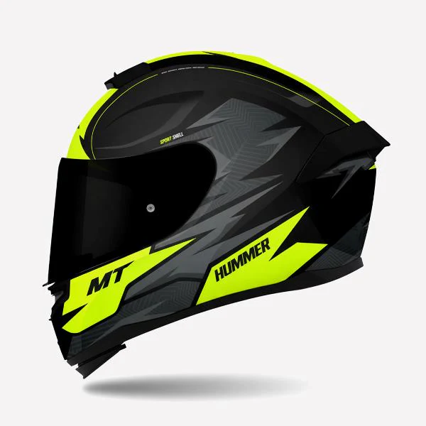 MT Helmets Hummer Shine B3 Fluor Gloss Black Gery Neon