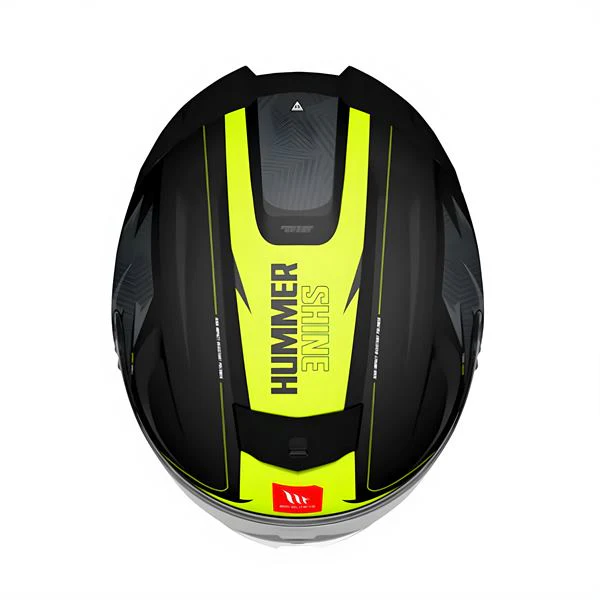MT Helmets Hummer Shine B3 Fluor Gloss Black Gery Neon - Image 2