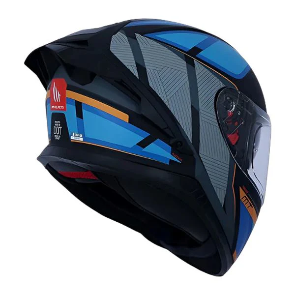 MT Helmets Thunder 3 SV Pro Nova B2 Gloss Blue Grey Orange - Image 4