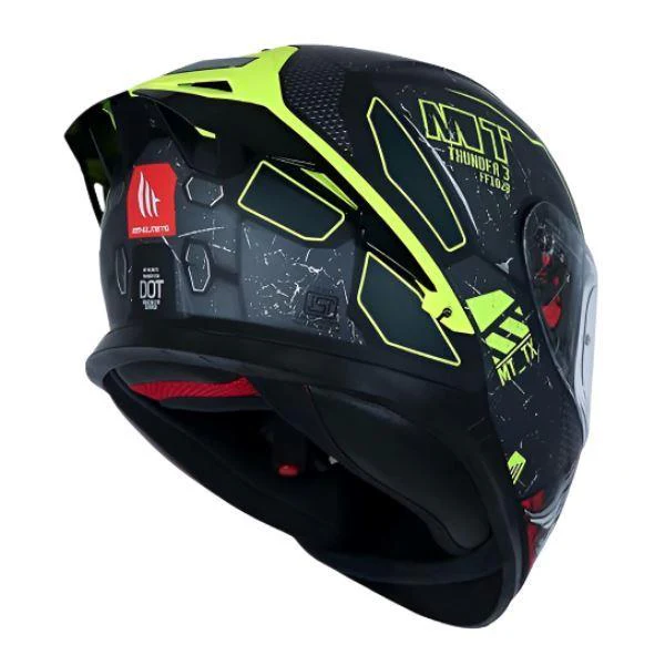MT Helmets Thunder 3 SV Pro TX C2 Matt Black Grey Neon Yellow - Image 4