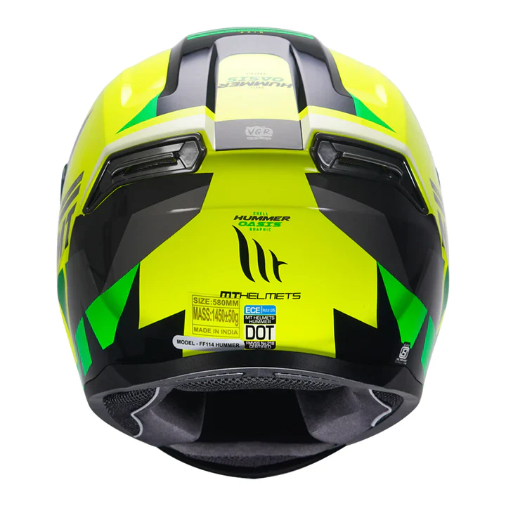 MT Hummer Oasis Helmet - Gloss Fluorescent Yellow - Image 3