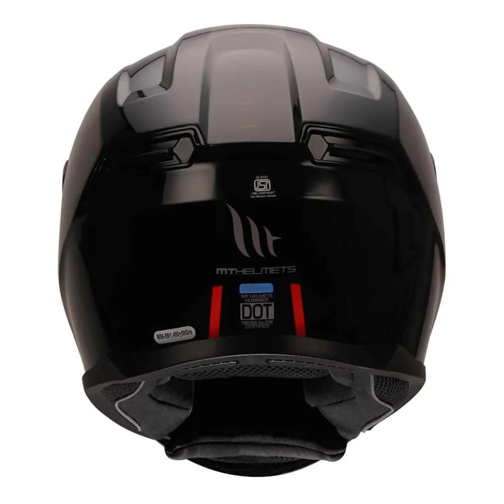 MT Hummer Solid Glossy Black Helmet - Image 4