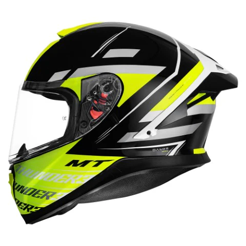 MT Thunder 3 Pro Damer Gloss Fluo Yellow Helmet - Image 3