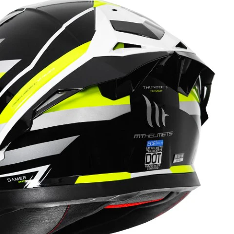 MT Thunder 3 Pro Damer Gloss Fluo Yellow Helmet - Image 5