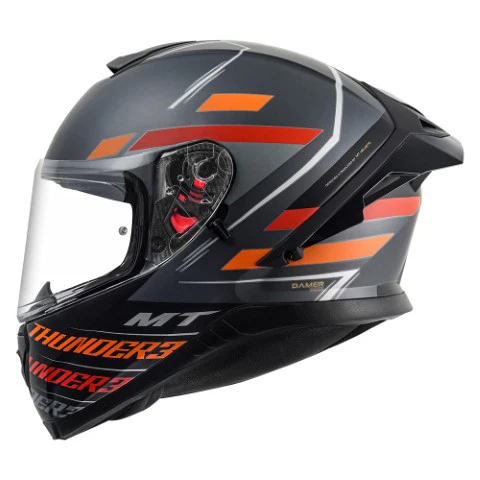 MT Thunder 3 Pro Damer Matt Black Red Helmet - Image 3