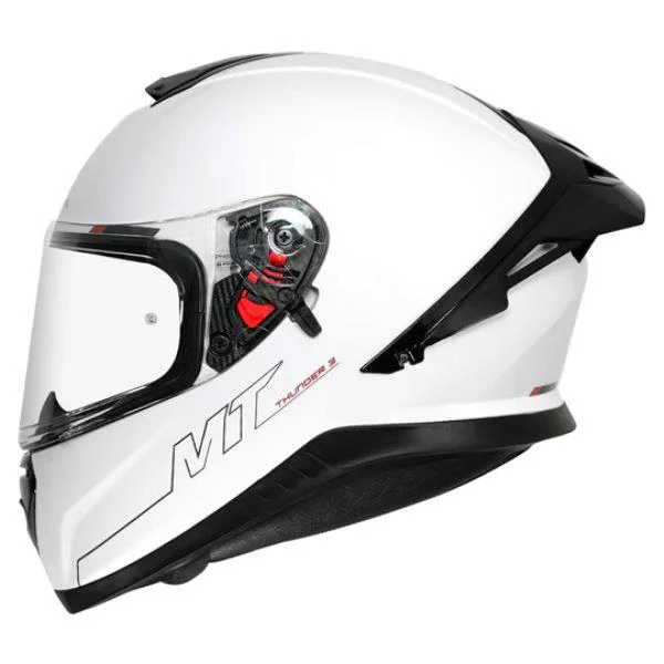 MT Thunder 3 SV Pro Solid A1 Matt White Helmet - Image 3