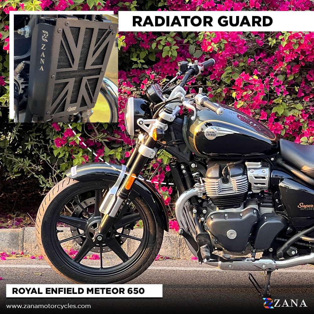 New UK Flag Radiator Guard For Royal Enfield Super Meteor 650 (Black) ZI-8285