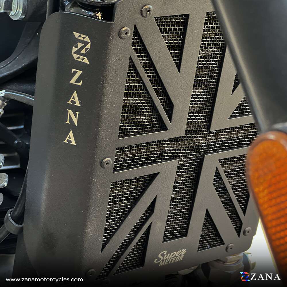 New UK Flag Radiator Guard For Royal Enfield Super Meteor 650 (Black) ZI-8285 - Image 2
