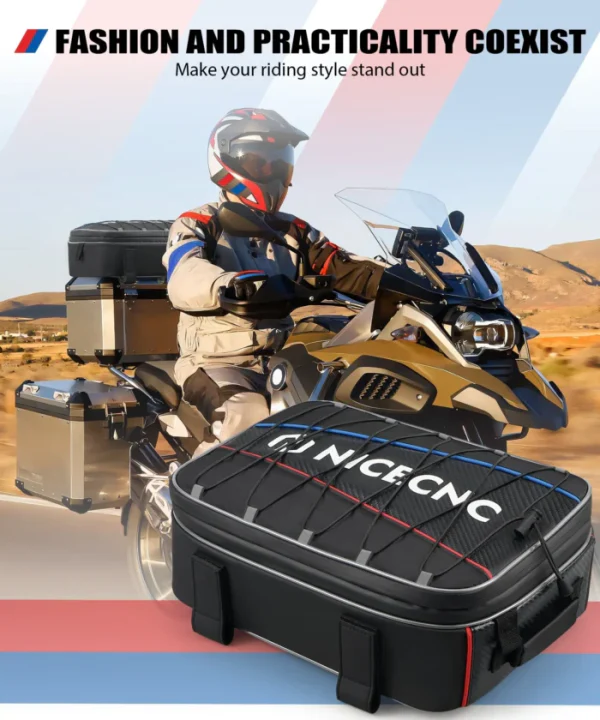 NiceCNC Motorcycle Top Case Bag Expandable Top Box Roof Bag for BMW - Image 7