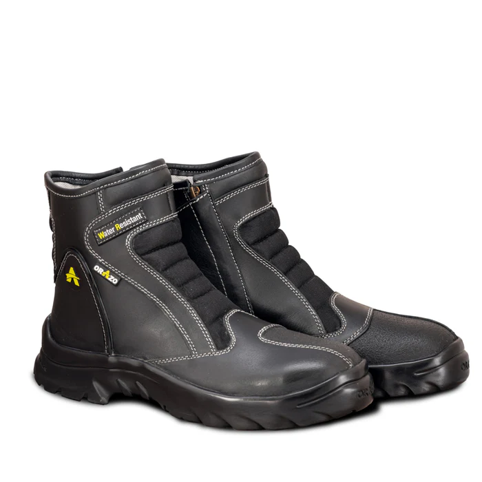 Orazo Picus Sports Zipper - Water Resistant Motorcycle Boot - Black