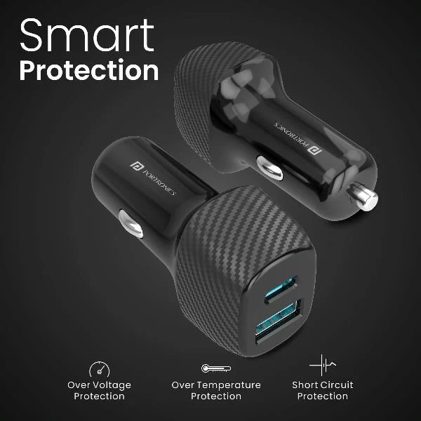 Portronics-Car Power 6 Without Cable-Black (POR 1346) - Image 2
