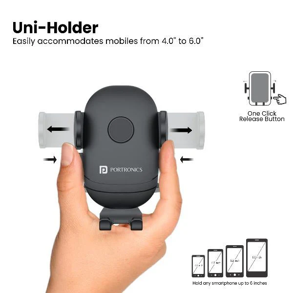 Portronics-Clamp M2 Mobile Holder-Black (POR 1609) - Image 8