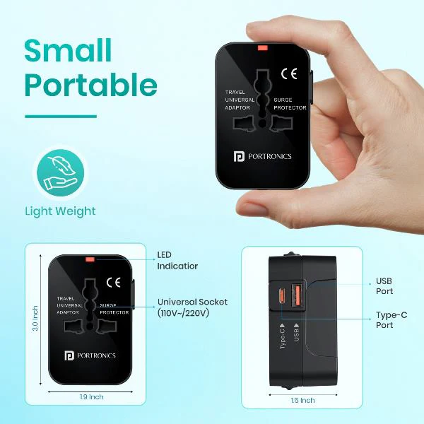 Portronics-Juicemate Universal Adaptor (POR 2838) - Image 2