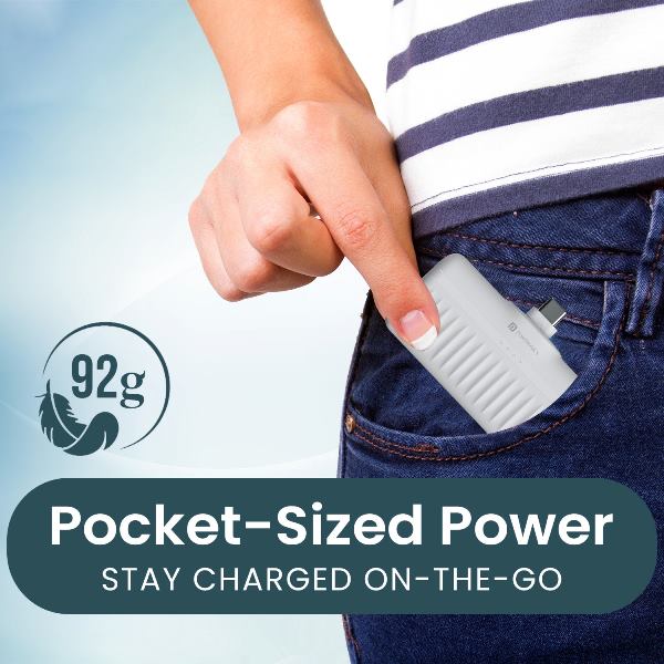 Portronics-Power Pebble 5000 Mah-White (POR 2262) - Image 2