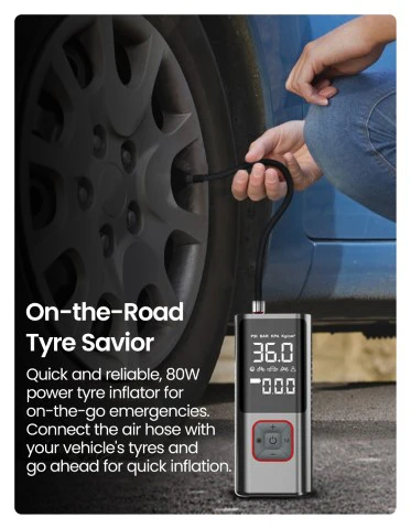 Portronics Vayu 2.0 Rechargable Tyre Inflator - Image 13
