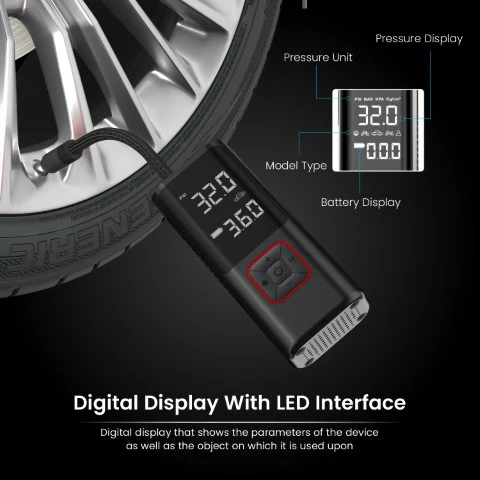 Portronics Vayu 2.0 Rechargable Tyre Inflator - Image 6