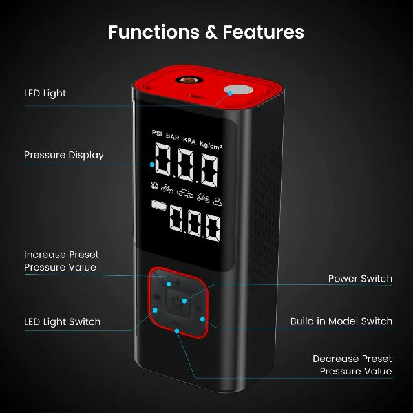 Portronics-Vayu 2.0 Tyre Inflator (POR 2319) - Image 5