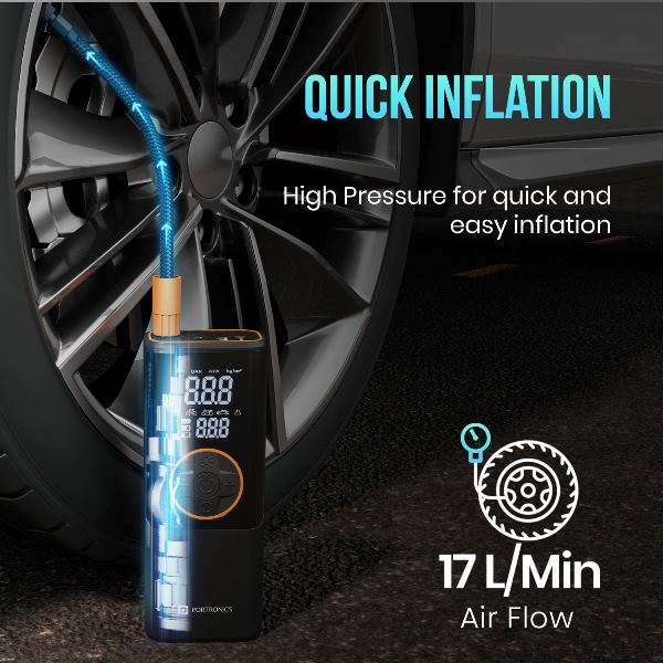 Portronics Vayu 4.0 Tyre Inflator - Image 7