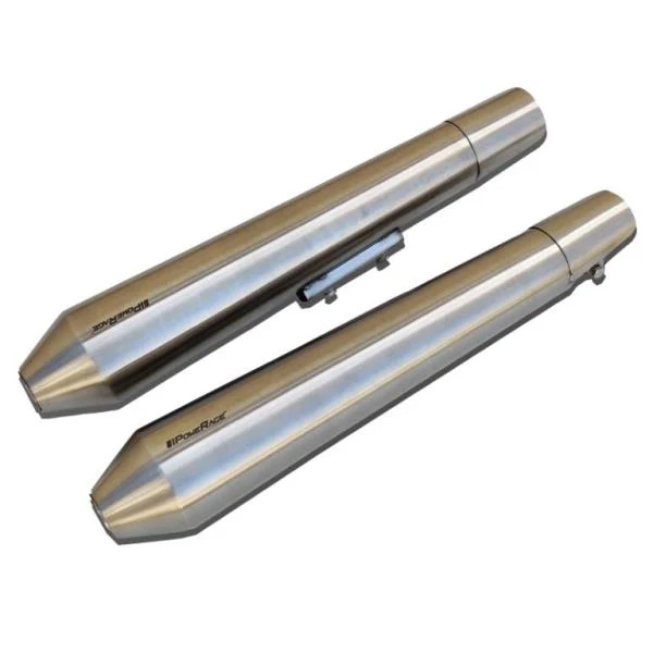 Powerage Slip-Ons Exhaust for RE 650 Twins Brushed Steel Finish