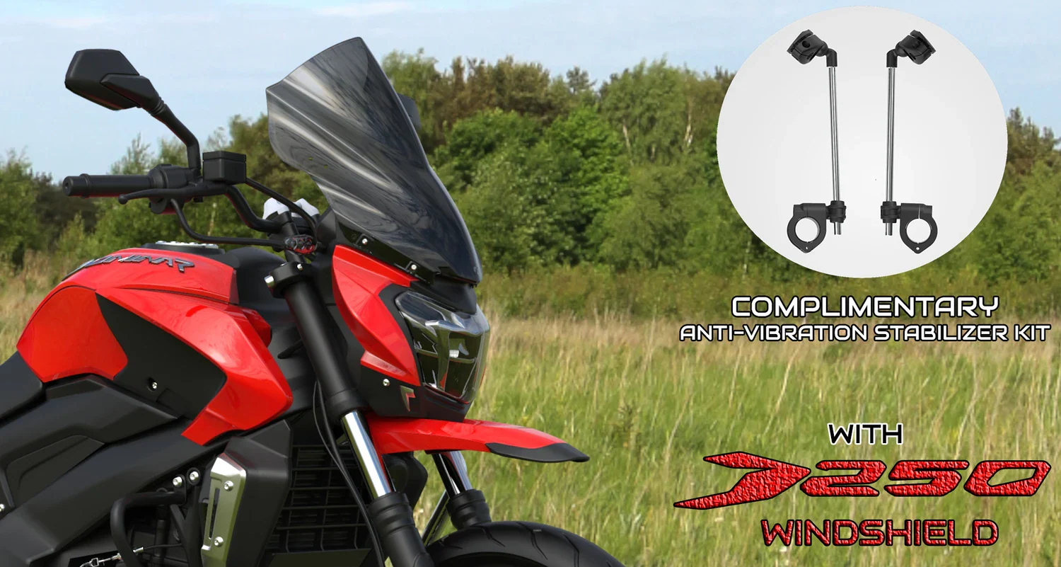 Premium Windshield for Dominar 400 / Dominar 250 with Stabilizer Kit - Carbon Racing - Image 5